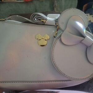 Disney White and Gold Crossbody Bag with Bow